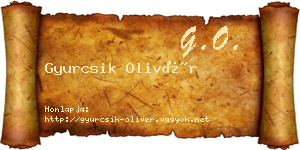 Gyurcsik Olivér névjegykártya